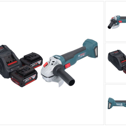 Bosch GWS 18V-10 Amoladora angular profesional sin cable 18 V 115 mm sin escobillas + 2x acumulador 5,0 Ah + cargador