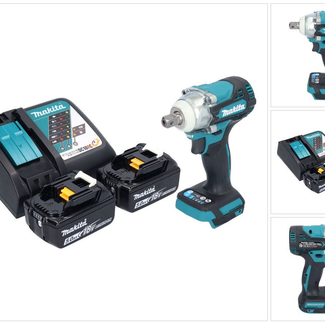 Makita DTW 301 RT cordless impact wrench 18 V 330 Nm 1/2" brushless + 2x rechargeable battery 5.0 Ah + charger