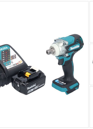 Makita DTW 301 RG1 Atornillador de impacto inalámbrico 18 V 330 Nm 1/2" sin escobillas + 1x batería 6,0 Ah + cargador