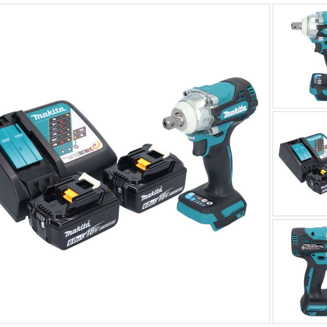 Makita DTW 301 RG cordless impact wrench 18 V 330 Nm 1/2" brushless + 2x rechargeable battery 6.0 Ah + charger