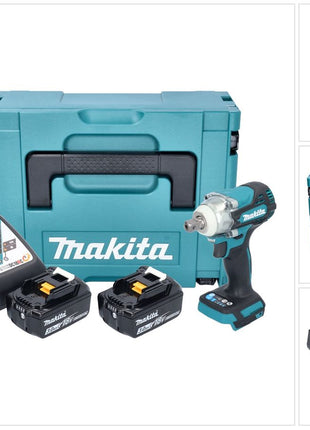 Makita DTW 301 RFJ Atornillador de impacto inalámbrico 18 V 330 Nm 1/2" sin escobillas + 2x batería 3,0 Ah + cargador + Makpac