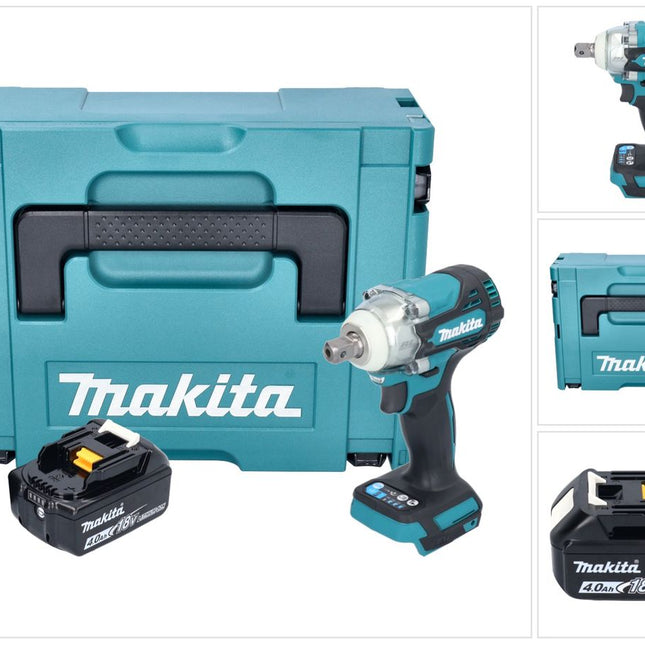 Makita DTW 301 M1J cordless impact wrench 18 V 330 Nm 1/2" brushless + 1x rechargeable battery 4.0 Ah + Makpac - without charger