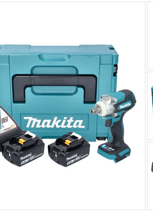 Makita DTW 301 RTJ Visseuse à choc sans fil 18 V 330 Nm 1/2'' Brushless + 2x batterie 5,0 Ah + chargeur + Makpac