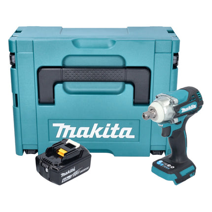 Makita DTW 301 G1J cordless impact wrench 18 V 330 Nm 1/2" brushless + 1x rechargeable battery 6.0 Ah + Makpac - without charger