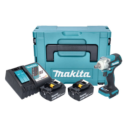 Makita DTW 301 RGJ cordless impact wrench 18 V 330 Nm 1/2" brushless + 2x rechargeable battery 6.0 Ah + charger + Makpac