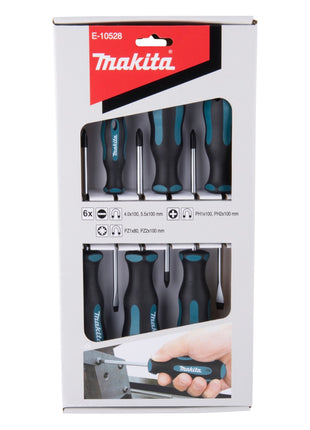 Juego de destornilladores Makita E-10528 6 piezas SL4 / SL5.5 / PH1 / PH2 / PZ1 / PZ2.