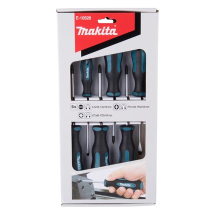 Makita E-10528 Screwdriver Set, 6 pcs. SL4 / SL5.5 / PH1 / PH2 / PZ1 / PZ2