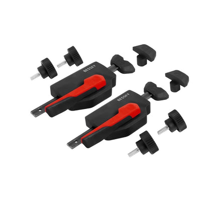 Bessey MFT-SET-A Juego de 14 piezas para fijación y sujeción en mesas multifuncionales para fijar de forma segura rieles guía