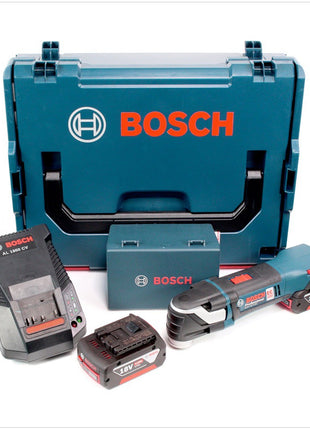 Bosch GOP 18 V-EC Professional Akku Multi Cutter Multifunktionswerkzeug in L-Boxx + 20 tlg. Zubehör mit 2 x GBA 4 Ah Akku und AL 1860 Ladegerät - Toolbrothers