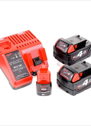 Milwaukee M18 Set TJ2 - 423 B mit Milwaukee M18 BPD 18 V und M12 BSD 12 V + Lagegerät mit 2 x 18 V Akku und 1 x 12 V Akku in Tasche - Toolbrothers