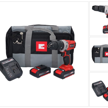 Einhell TE-CD 18/2 Li-i-Kit Akku Schlagbohrschrauber 18 V 44 Nm + 2x Akku 1,5 Ah + Ladegerät + Tasche