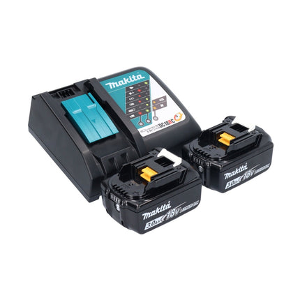 Akumulatorowe nożyce do żywopłotu Makita DUN 500 WRF2 18 V 50 cm bezszczotkowe + 2x akumulator 3,0 Ah + ładowarka