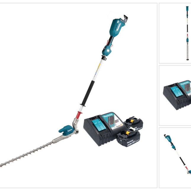 Cortasetos a batería Makita DUN 500 WRM2 18 V 50 cm sin escobillas + 2x baterías 4,0 Ah + cargador