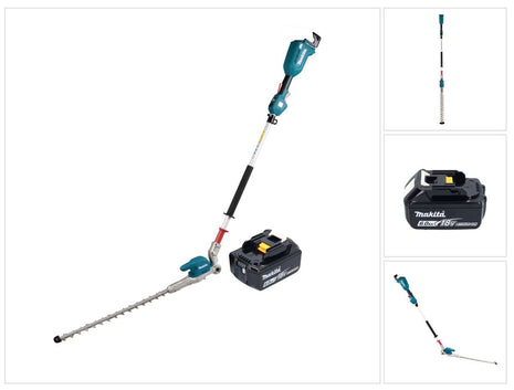 Cortasetos a batería Makita DUN 500 WRG 18 V 50 cm sin escobillas + 1x batería 6,0 Ah + cargador