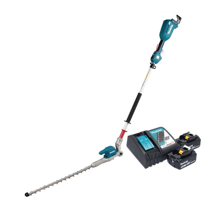 Cortasetos a batería Makita DUN 500 WRG2 18 V 50 cm sin escobillas + 2x baterías 6,0 Ah + cargador