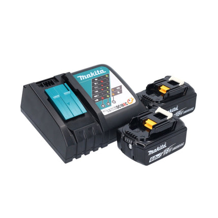 Cortasetos a batería Makita DUN 500 WRG2 18 V 50 cm sin escobillas + 2x baterías 6,0 Ah + cargador