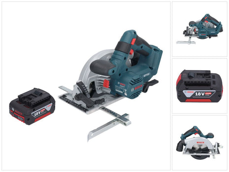 Bosch GKS 18V-57-2 Sierra circular inalámbrica profesional 18 V 165 mm sin escobillas + 1x batería 4,0 Ah - sin cargador