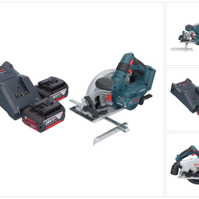 Bosch GKS 18V-57-2 Sega circolare professionale a batteria 18 V 165 mm brushless + 2x batteria ricaricabile 4,0 Ah + caricabatterie
