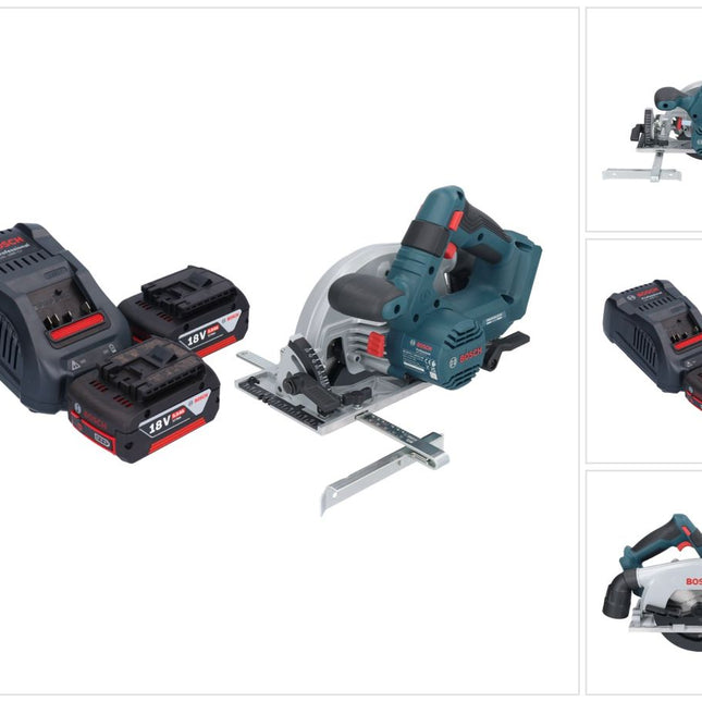 Bosch GKS 18V-57-2 Sega circolare professionale a batteria 18 V 165 mm brushless + 2x batteria ricaricabile 5,0 Ah + caricabatterie