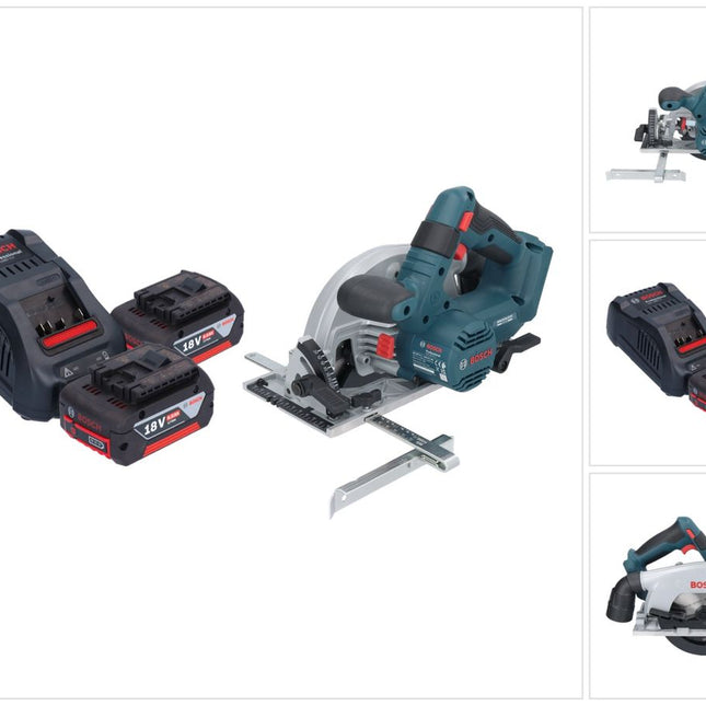 Bosch GKS 18V-57-2 Sierra circular inalámbrica profesional 18 V 165 mm sin escobillas + 2x baterías 6,0 Ah + cargador