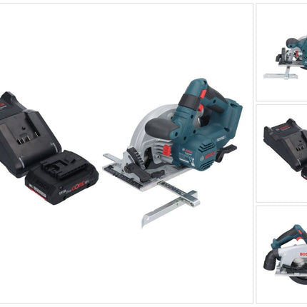 Bosch GKS 18V-57-2 Sierra circular profesional con acumulador 18 V 165 mm sin escobillas + 1x acumulador ProCORE 4,0 Ah + cargador
