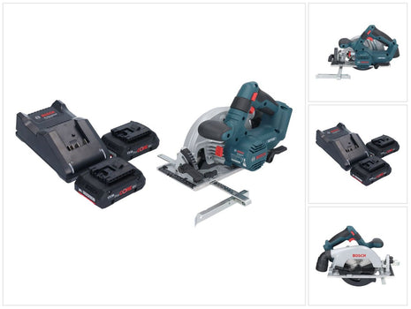 Bosch GKS 18V-57-2 Professional Scie circulaire portative sans fil 18 V 165 mm Brushless + 2x batterie ProCORE 4,0 Ah + chargeur