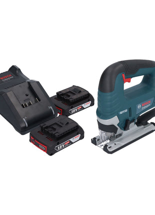 Bosch GST 18V-125 B Sierra de calar profesional a batería 18 V 125 mm sin escobillas + 2x baterías 2,0 Ah + cargador