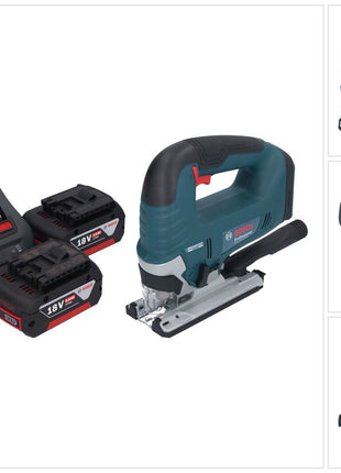 Bosch GST 18V-125 B Professional Scie sauteuse sans fil 18 V 125 mm Brushless + 2x batterie 5,0 Ah + chargeur