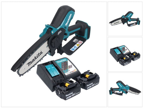 Motosega a batteria Makita DUC 150 RM2 18 V 15 cm brushless + 2x batteria 4,0 Ah + caricabatterie