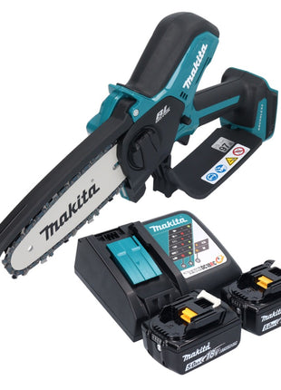 Motosierra a batería Makita DUC 150 RT2 18 V 15 cm sin escobillas + 2x baterías 5,0 Ah + cargador