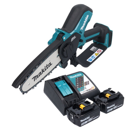 Makita DUC 150 RT2 Akku Kettensäge 18 V 15 cm Brushless + 2x Akku 5,0 Ah + Ladegerät