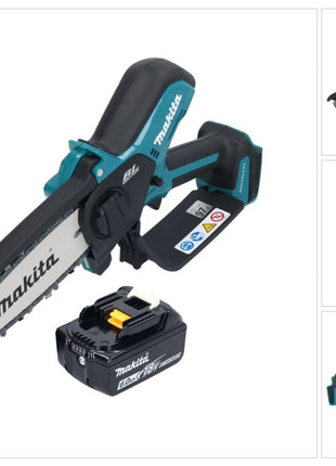 Motosierra a batería Makita DUC 150 G 18 V 15 cm sin escobillas + 1x batería 6,0 Ah - sin cargador