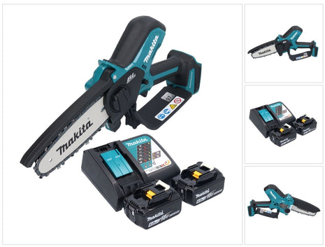 Makita DUC 150 RG2 Motosega a batteria 18 V 15 cm senza spazzole + 2x batteria 6,0 Ah + caricabatterie