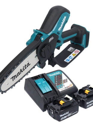 Motosierra a batería Makita DUC 150 RG2 18 V 15 cm sin escobillas + 2x baterías 6,0 Ah + cargador