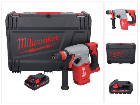 Martillo combinado a batería Milwaukee M18 BLHX-301X 18 V 2,3 J sin escobillas + 1x batería 3,0 Ah + caja HD - sin cargador