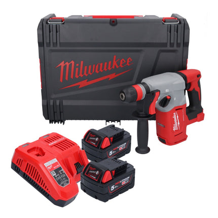 Milwaukee M18 BLHX-502X cordless combi hammer 18 V 2.3 J brushless ( 4933478892 ) + 2x rechargeable battery 5.0 Ah + charger + HD box