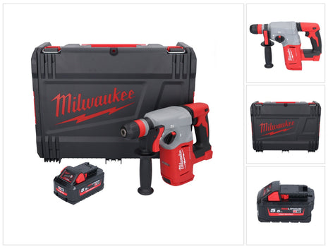 Martillo combinado a batería Milwaukee M18 BLHX-551X 18 V 2,3 J sin escobillas + 1x batería 5,5 Ah + caja HD - sin cargador