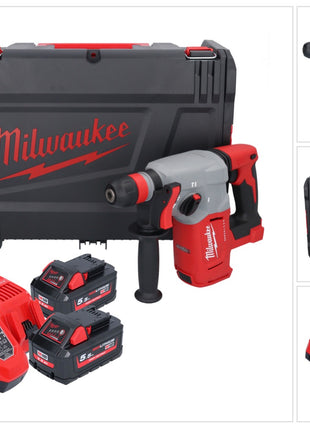 Martillo combinado a batería Milwaukee M18 BLHX-552X 18 V 2,3 J sin escobillas + 2x baterías 5,5 Ah + cargador + caja HD