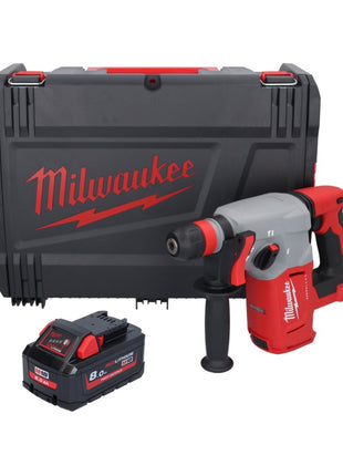 Martillo combinado a batería Milwaukee M18 BLHX-801X 18 V 2,3 J sin escobillas + 1x batería 8,0 Ah + caja HD - sin cargador