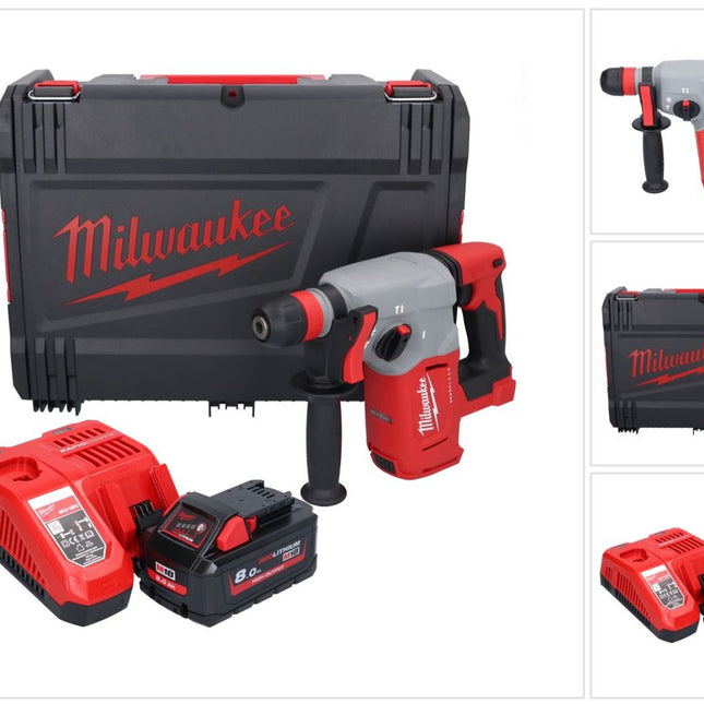 Milwaukee M18 BLHX-801X cordless combihammer 18 V 2.3 J Brushless + 1x battery 8.0 Ah + charger + HD box