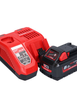 Martillo combinado a batería Milwaukee M18 BLHX-801X 18 V 2,3 J sin escobillas + 1x batería 8,0 Ah + cargador + caja HD