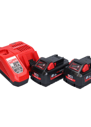 Martillo combinado a batería Milwaukee M18 BLHX-802X 18 V 2,3 J sin escobillas + 2x baterías 8,0 Ah + cargador + caja HD