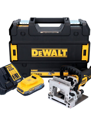 Cortadora de tacos planos a batería DeWalt DCW 682 E1T 18 V 102 x 20 mm sin escobillas + 1x batería Powerstack 1,7 Ah + cargador + TSTAK