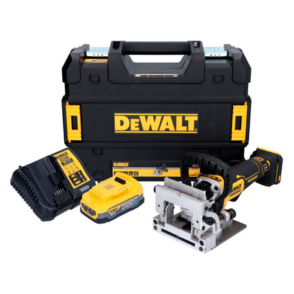 DeWalt DCW 682 E1T cordless flat dowel cutter 18 V 102 x 20 mm brushless + 1x Powerstack battery 1.7 Ah + charger + TSTAK
