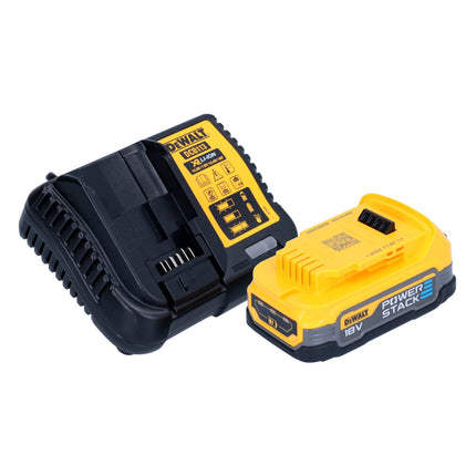 DeWalt DCW 682 E1T cordless flat dowel cutter 18 V 102 x 20 mm brushless + 1x Powerstack battery 1.7 Ah + charger + TSTAK