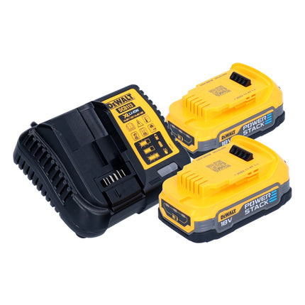 DeWalt DCW 682 E2T cordless flat dowel cutter 18 V 102 x 20 mm brushless + 2x Powerstack battery 1.7 Ah + charger + TSTAK