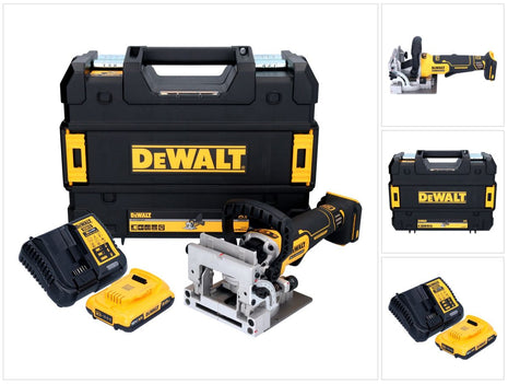 DeWalt DCW 682 D1T cordless flat dowel cutter 18 V 102 x 20 mm brushless + 1x rechargeable battery 2.0 Ah + charger + TSTAK