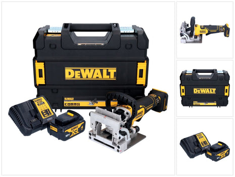 Cortadora de tacos planos a batería DeWalt DCW 682 M1T 18 V 102 x 20 mm sin escobillas + 1x batería 4,0 Ah + cargador + TSTAK