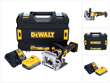 DeWalt DCW 682 H1T cordless flat dowel cutter 18 V 102 x 20 mm brushless + 1x Powerstack battery 5.0 Ah + charger + TSTAK