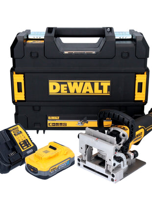 DeWalt DCW 682 H1T Fraiseuse à lamelles sans fil 18 V 102 x 20 mm sans balais + 1x batterie Powerstack 5,0 Ah + chargeur + TSTAK